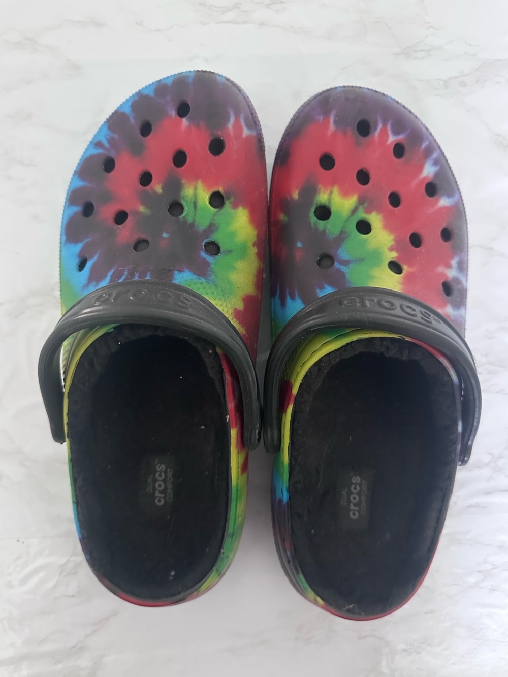 Crocs Tie-Dye Fur Lined Clogs